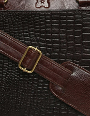 PORTFOLIO LEATHER LAPTOP BAG CROCO