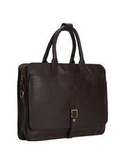 Merecer Melhor's Genuine Leather Laptop Bag- Quondam Dark Brown