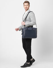 PORTFOLIO LEATHER LAPTOP BAG CROCO