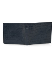 Merecer Melhor's Premium Genuine Leather Men's Wallet with Coin Pouch- Croco Navy Blue