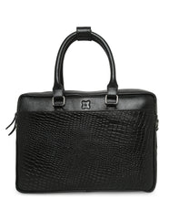 PORTFOLIO LEATHER LAPTOP BAG CROCO