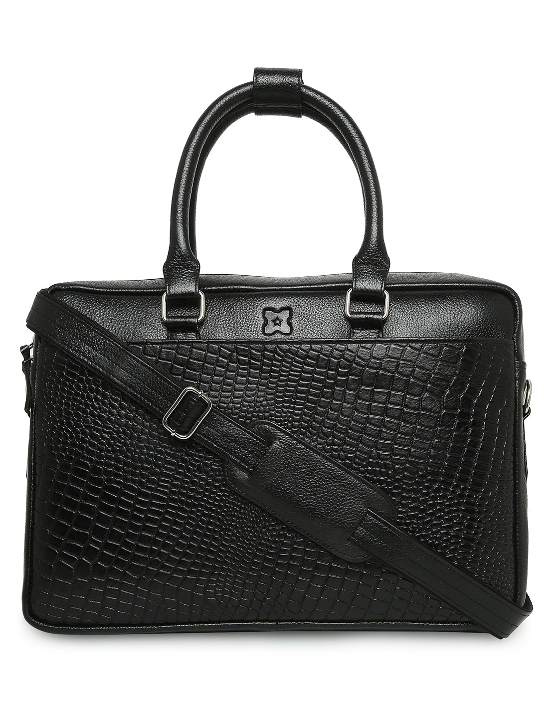 PORTFOLIO LEATHER LAPTOP BAG CROCO