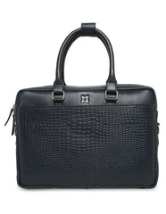 PORTFOLIO LEATHER LAPTOP BAG CROCO