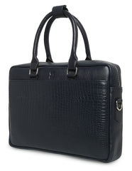 PORTFOLIO LEATHER LAPTOP BAG CROCO