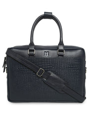 PORTFOLIO LEATHER LAPTOP BAG CROCO