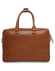 PORTFOLIO LEATHER LAPTOP BAG CROCO