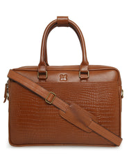 PORTFOLIO LEATHER LAPTOP BAG CROCO