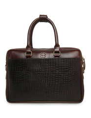 PORTFOLIO LEATHER LAPTOP BAG CROCO