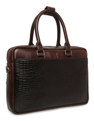 PORTFOLIO LEATHER LAPTOP BAG CROCO